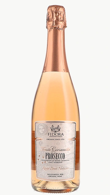 Prosecco Rose Brut Nature, Organic, Tenuta Civranetta, Fidora, Veneto, Italy